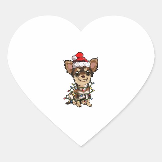 Cute Chihuahua Santa Kerstboom Lams Do Hart Sticker (Voorkant)