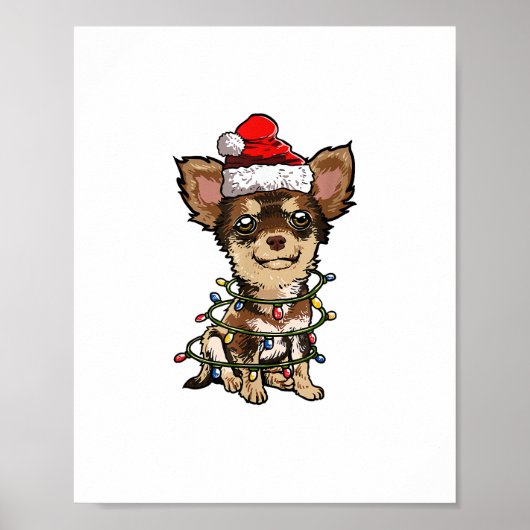 Cute Chihuahua Santa Kerstboom Lams Do Poster (Voorkant)