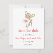 Cute chihuahua save the date card (Voorkant)