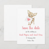 Cute chihuahua save the date card (Voorkant / Achterkant)