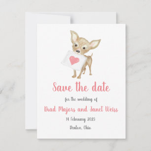 Cute chihuahua save the date card
