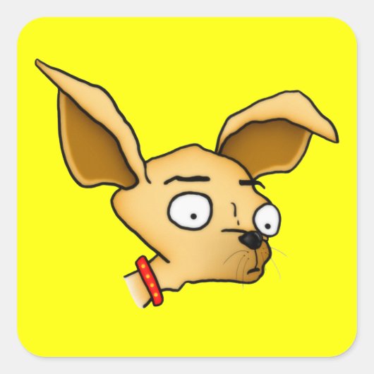 Cute Chihuahua Vierkante Sticker (Voorkant)