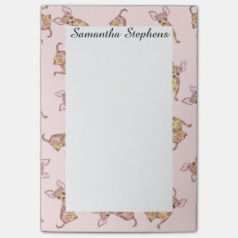 Cute Chihuahua Waterverf Painted Pink Brown Post-it® Notes