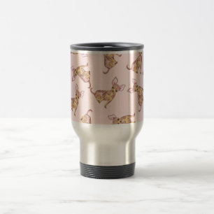 Cute Chihuahua Waterverf Painted Pink Brown Reisbeker