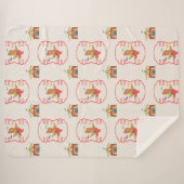 Cute Child Circus Bear Framed Sherpa Blanket Deken (Voorkant (horizontaal))