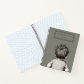 Cute Child Messy Hair Personalize Notitieboek (Binnen)