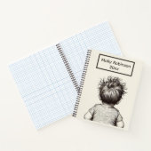 Cute Child Messy Hair Personalize Notitieboek (Binnen)