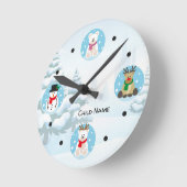 Cute Child Winter Wonderland Kerstmis  Ronde Klok (Hoek)