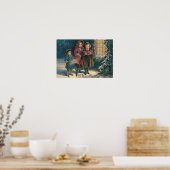 Cute Children Carolers Caroling Poster (Keuken)