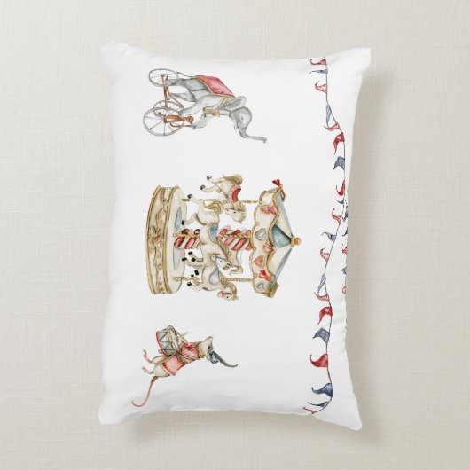 Cute Children Circus Carnival Animals Pattern Accent Kussen (Achterkant (Verticaal))