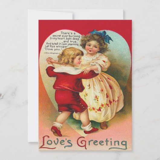 Cute Children Dancing Heart Trouwkaart Kaart (Voorkant)