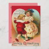 Cute Children Dancing Heart Trouwkaart Kaart (Voorkant / Achterkant)