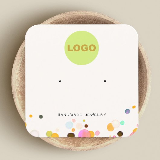 Cute Children's Confetti Stud Earring Square Vierkante Visitekaartje