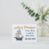 Cute Children's Pirate Ship Calling Card Contactkaartje (Staand voorkant)