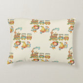 Cute Child's Bird Apple Train Accent Pillow Kussen (Achterkant)