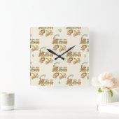 Cute Child's Bird Apple Train Clock Vierkante Klok (Huis)