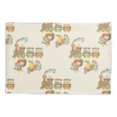 Cute Child's Bird Apple Train Pillowcase Kussensloop (Achterkant)