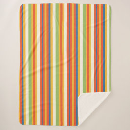 Cute Childs Circus Stripe Sherpa Blanket Deken