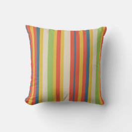 Cute Childs Circus Stripe Throw Pillow Kussen