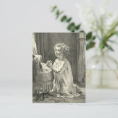 Cute  Childs First Prayer Illustration 1878 Briefkaart (Staand voorkant)