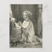 Cute  Childs First Prayer Illustration 1878 Briefkaart (Voorkant)
