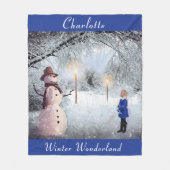 Cute Child's Name, Winter Wonderland, Kerstmis Fleece Deken (Voorkant)