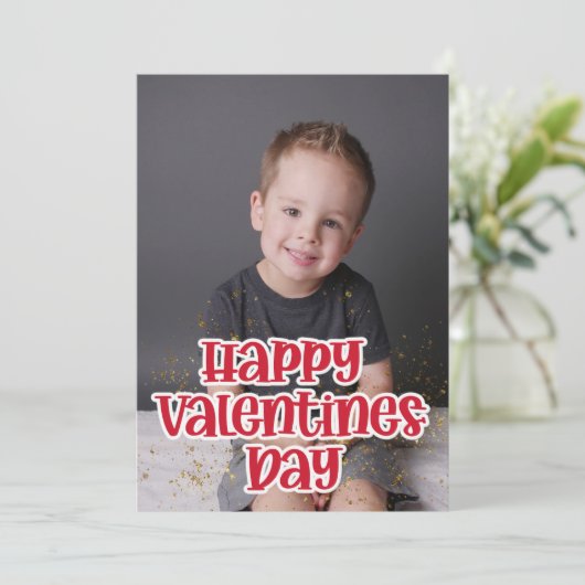Cute Child's Photo Happy Valentine's Day Feestdagenkaart (Staand voorkant)