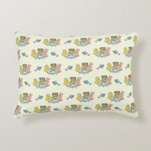Cute Child's Toy Tea Party Accent Pillow Kussen (Voorkant)
