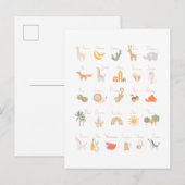 Cute Child's Waterverf Alphabet Briefkaart (Voorkant / Achterkant)