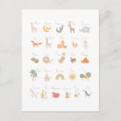 Cute Child's Waterverf Alphabet Briefkaart (Voorkant)