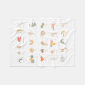 Cute Child's Waterverf Alphabet Fleece Deken (Voorkant (Horizontaal))