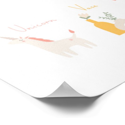 Cute Child's Waterverf Alphabet Poster (Hoek)