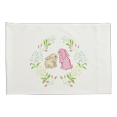 Cute Childs Wreath Bunny Pillowcase Kussensloop (Achterkant-Rechts)