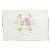 Cute Childs Wreath Bunny Pillowcase Kussensloop (Voorkant-Links)