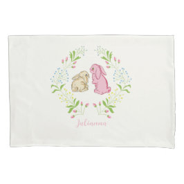 Cute Childs Wreath Bunny Pillowcase Kussensloop