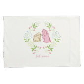 Cute Childs Wreath Bunny Pillowcase Kussensloop (Voorkant-Rechts)