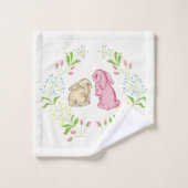 Cute Childs Wreath Bunny Towel Set Bad Handdoek (Wasdoekje)