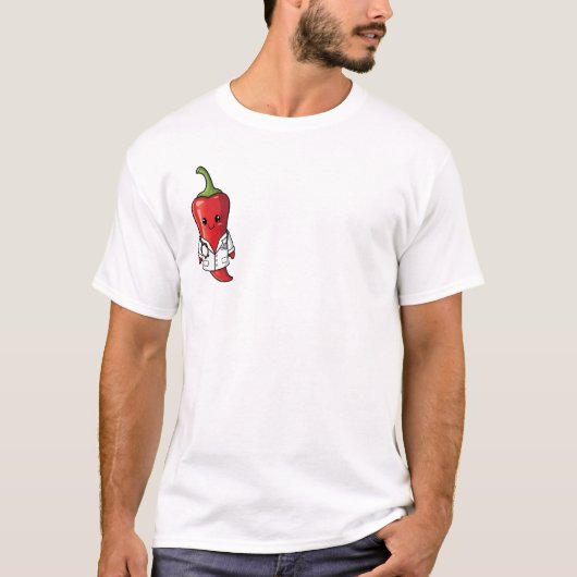 Cute Chili Pepper Doctor Character T-shirt (Voorkant)