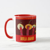 Cute Chili Peppers Hola Amigo Funny Mok (Links)