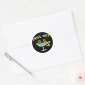 Cute Chili Peppers in Margarita Chill Out Ronde Sticker (Envelop)
