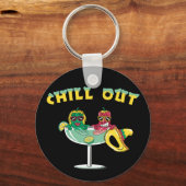 Cute Chili Peppers in Margarita Chill Out Sleutelhanger (Voorkant)