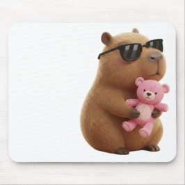 Cute Chill Capybara with Teddy Bear Aesthetic  Muismat