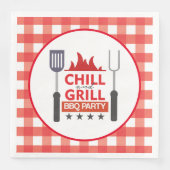 Cute chill en grill party bbq servet (Voorkant)