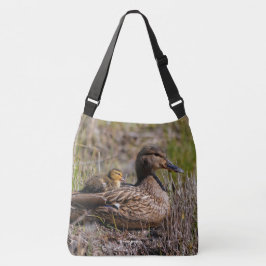 Cute Chillin' Mallard Ma Duck & Baby Ducking Tote Bag