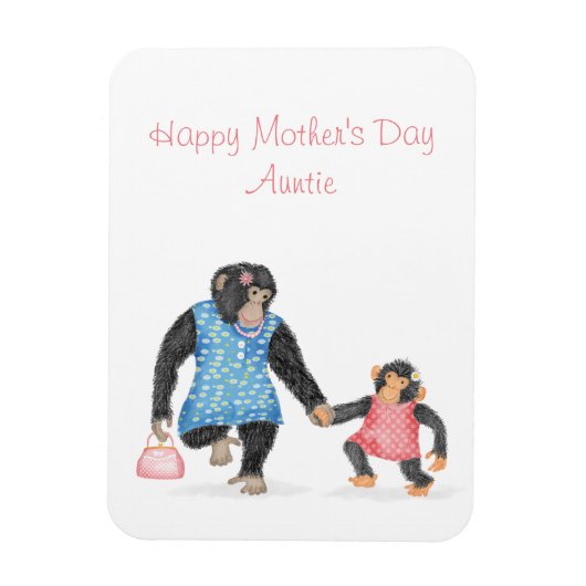 Cute chimp Moederdag magnet voor tante Magneet (Verticaal)