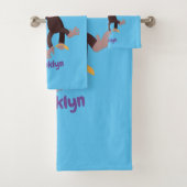Cute chimpansee in oerwoud hangende cartoon bad handdoek (Insitu)