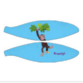 Cute chimpansee in oerwoud hangende cartoon basketbal (Panelen)