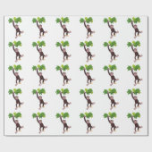 Cute chimpansee in oerwoud hangende cartoon cadeaupapier (Vlak)