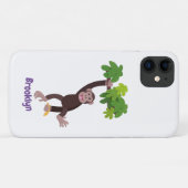 Cute chimpansee in oerwoud hangende cartoon Case-Mate iPhone case (Achterkant (horizontaal))