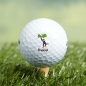 Cute chimpansee in oerwoud hangende cartoon golfballen (Insitu Shirt)